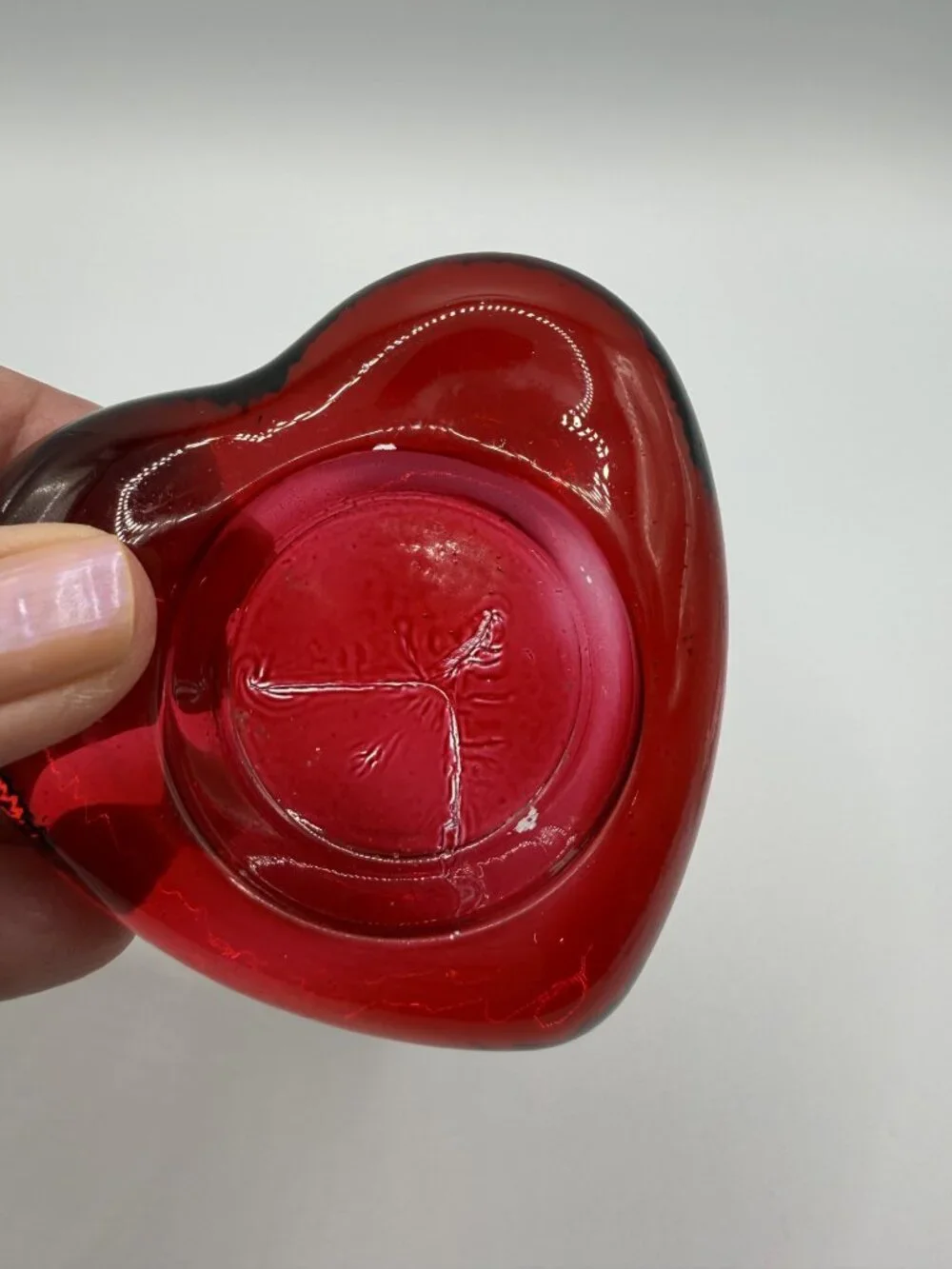 Heart Votive Candle Holders Red & Clear